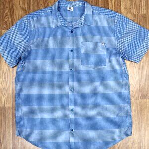 DC SHOES REGULAR FIT COTTON/POLYSTER SHIRT BLUE & WHITE PLAID Sz X-LARGE, XL